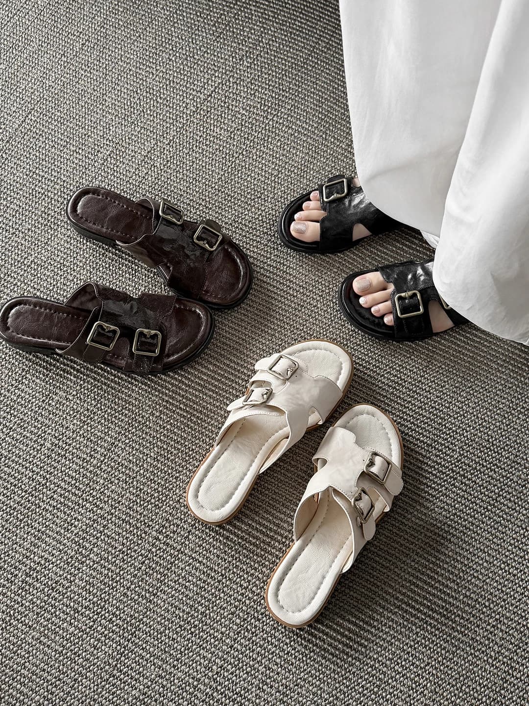 Women Platform Sandals, 2026 New Spring & Summer Outdoor Slip-On Slides, French Style  Sandals Matching Dresses