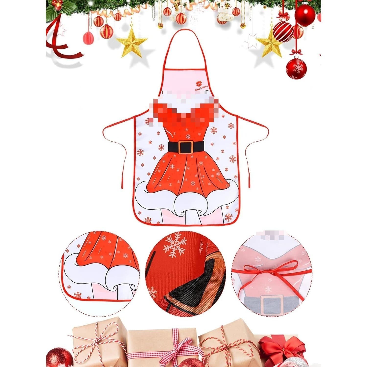 2-Pack Christmas Apron, Funny Christmas Apron, Santa Claus Apron, Red Baking Apron, Christmas Aprons, BBQ Apron, Bib Apron For Women And Men, Christmas Gift, BBQ, Xmas Party