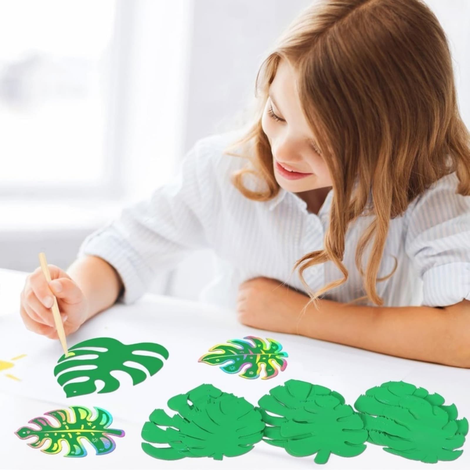 48 Palm Leaf Scrapbooking Papers, Summer Scrapbooking, Party Decorations, Hawaiian Garden Party—Multi-Item Party Favor Packs