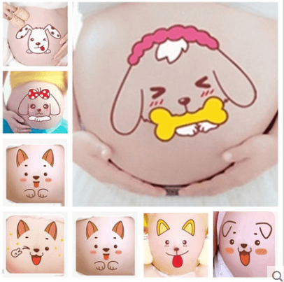 Compatible with Apple, Pregnant women take pictures of pregnant women with belly stickers, pregnant women with belly stickers, pregnant women with navel stickers, photo studios, Photo Props