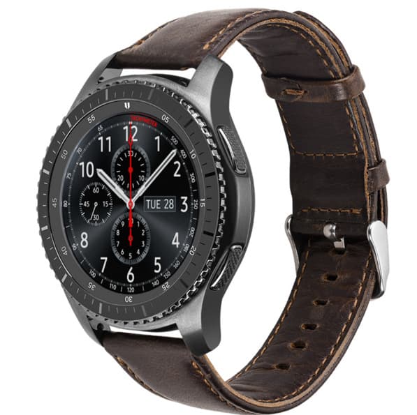 Leather watch strap