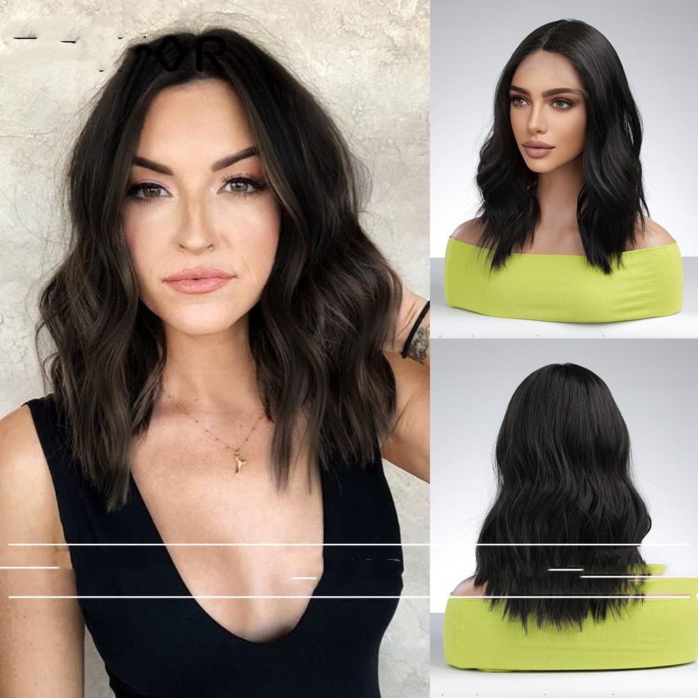 Medium Gradient White Shoulder-length Short Straight Hair Wig