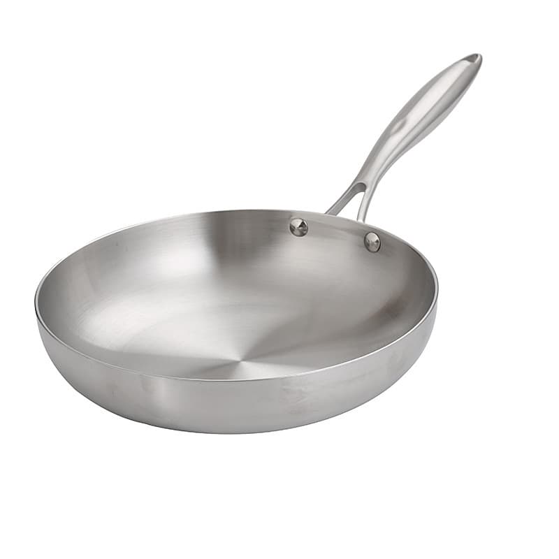 304 Stainless Steel Three-layer Steel Wok, Induction Cooker, Gas Stove Special Flat Pan, Household Uncoated Steak Frying Pan