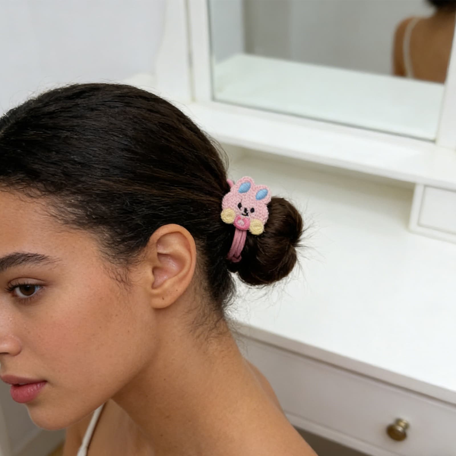 Knit Bunny Hair Tie-4043