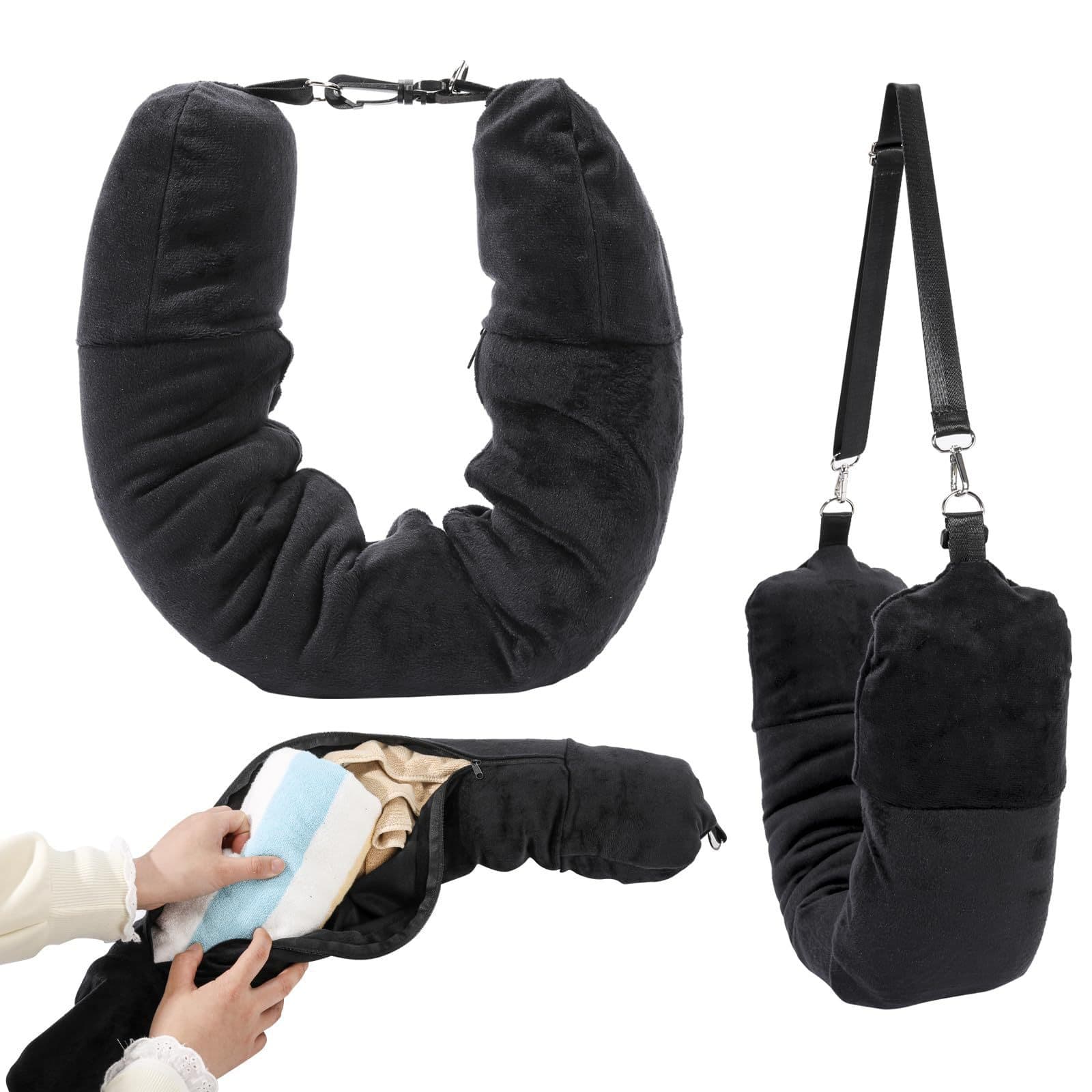The Travel Headrest, Neck Pillow, Storage Bag Can Be Filled With Clothes And Airplane Cushions, Making It Comfortable And Portable