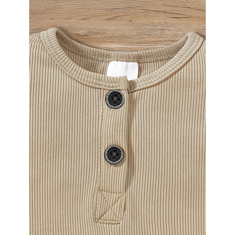 3-Pack Newborns Infants Baby Boys & Girls Long Sleeve Ribbed Romper Soft Button Front Jumpsuit