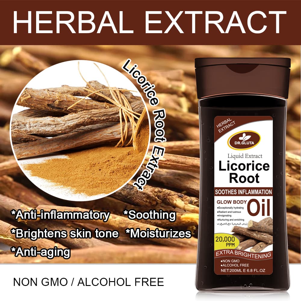 Licorice Root Oil Herbal Extract Liquid Extract Whitening Body Oil Extra Brightening Skin Care 200ml