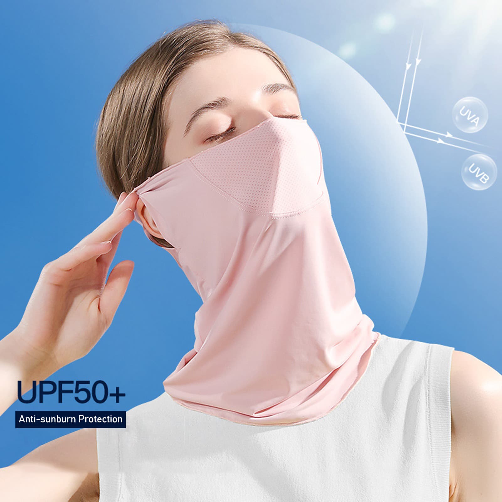 Summer Face Cover Face Scarf Balaclava UV Protction Earloop Neck Gaiter Breathable Outdoor Sports Women