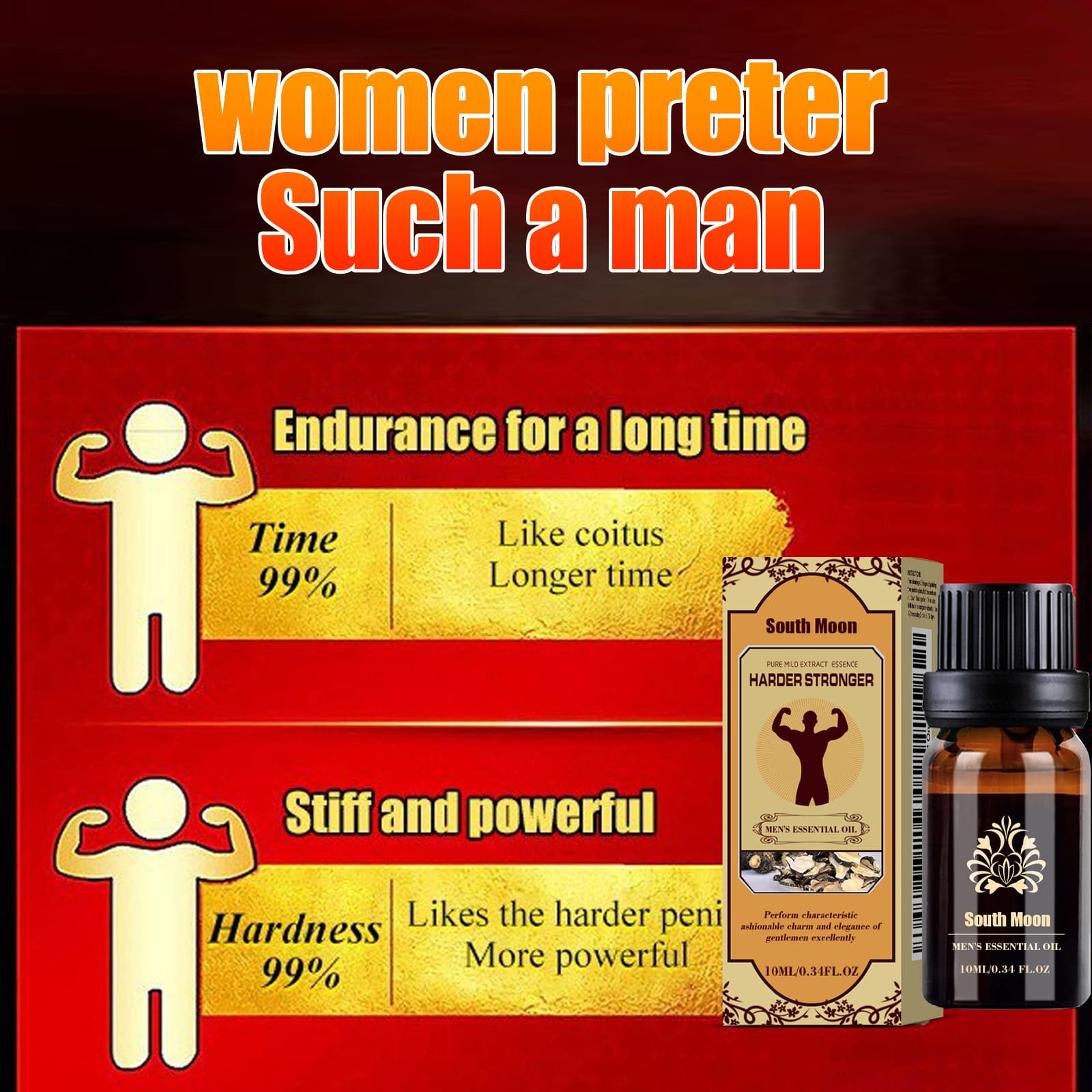 Men's Care Essential Oil, Natural Jojoba & Ophiopogon Extract Massage Oil For Private Area, Improve Blood Circulation, Nourish & Boost Vitality, 10ml