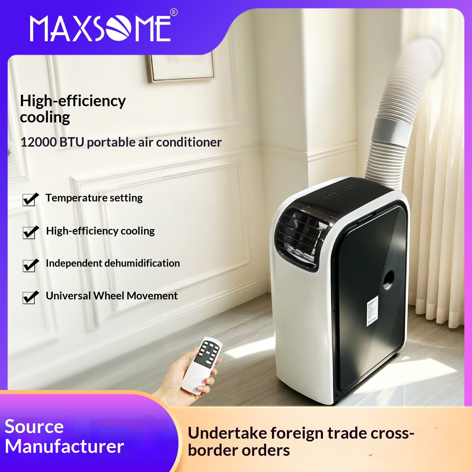 12000BTU Dual-Pipe Portable Air Conditioner, No Outdoor Unit, Cooling And Heating All-in-One Unit, Installation-Free, Small European Style Air Conditioner