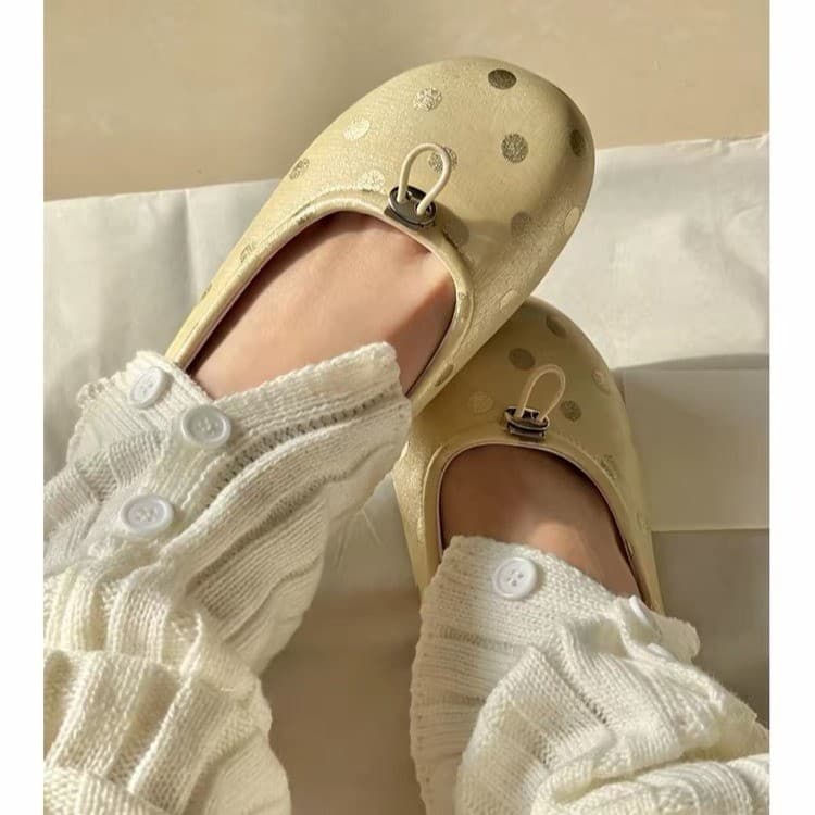Women French Polka Dot Low Cut Flats, 2026 New Summer Soft Sole Ballet Shoes, Comfortable Versatile Daily Work Shoes