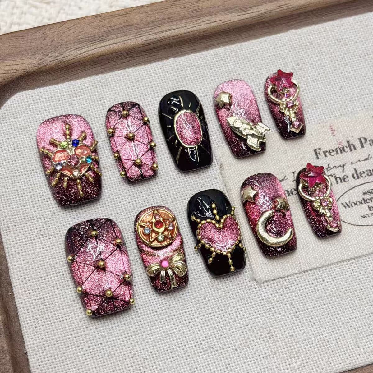 Mid-length Stiletto False Nails Purely Handmade And Ready-to-wear