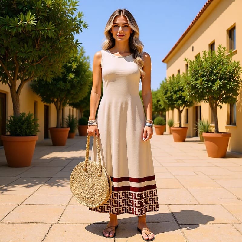Summer Sleeveless Printed Loose-fitting Dress