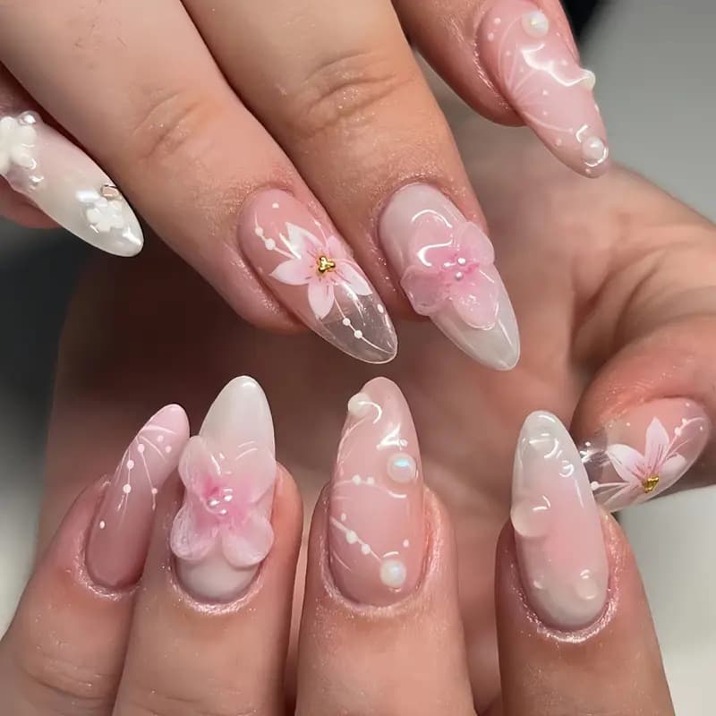 Pure Desire Sweet Flowers Wear Armor Removable Fake Nails