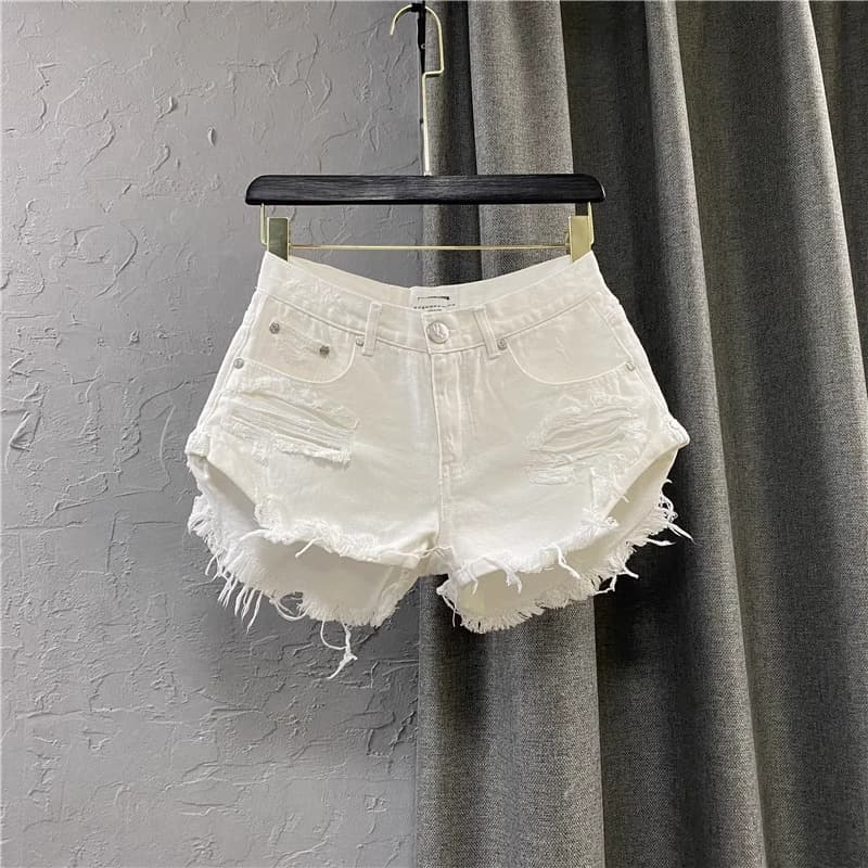 Spicy Girl Ripped Pants Casual Fashion Wide-leg A-line Hot Shorts