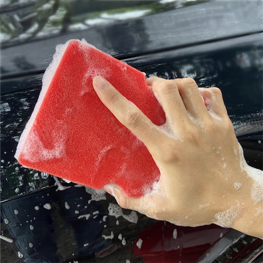 Red Car Wash Brush Wheel Hub Cleaning Sponge