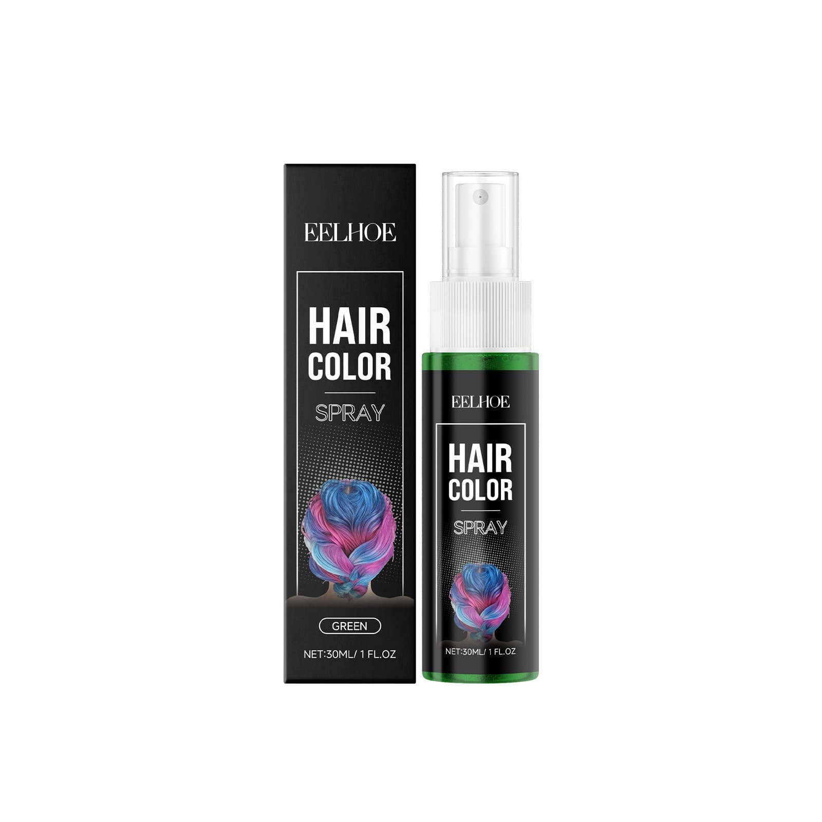 Green Temporary Hair Spray For A Cool Stylish Look With Natural Even Color That Lasts