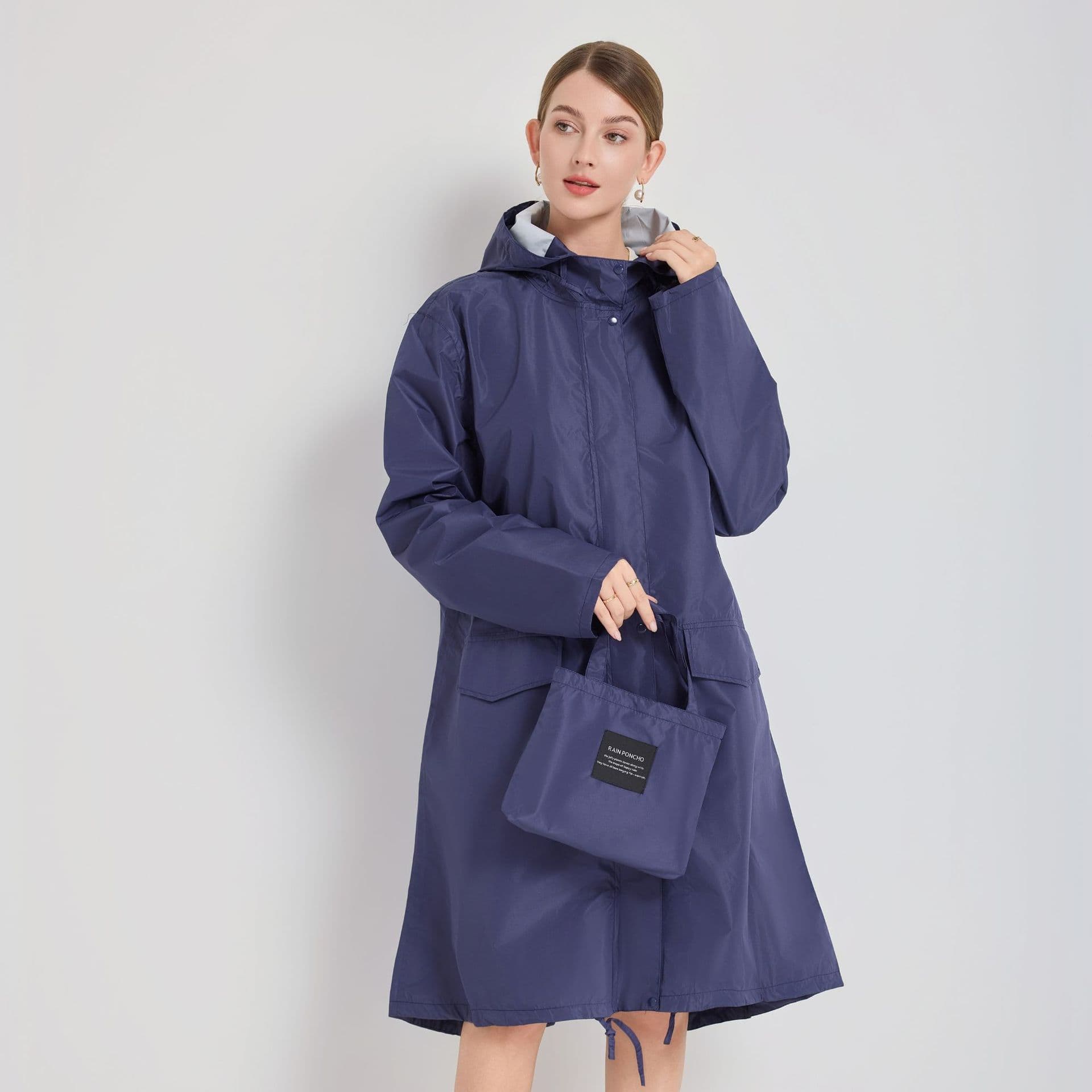 Korean-style Windproof Travel Raincoat For Women