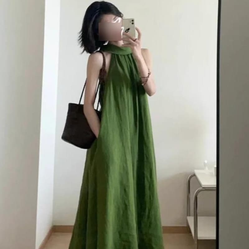 Casual Halter-neck Strap Dress For Women