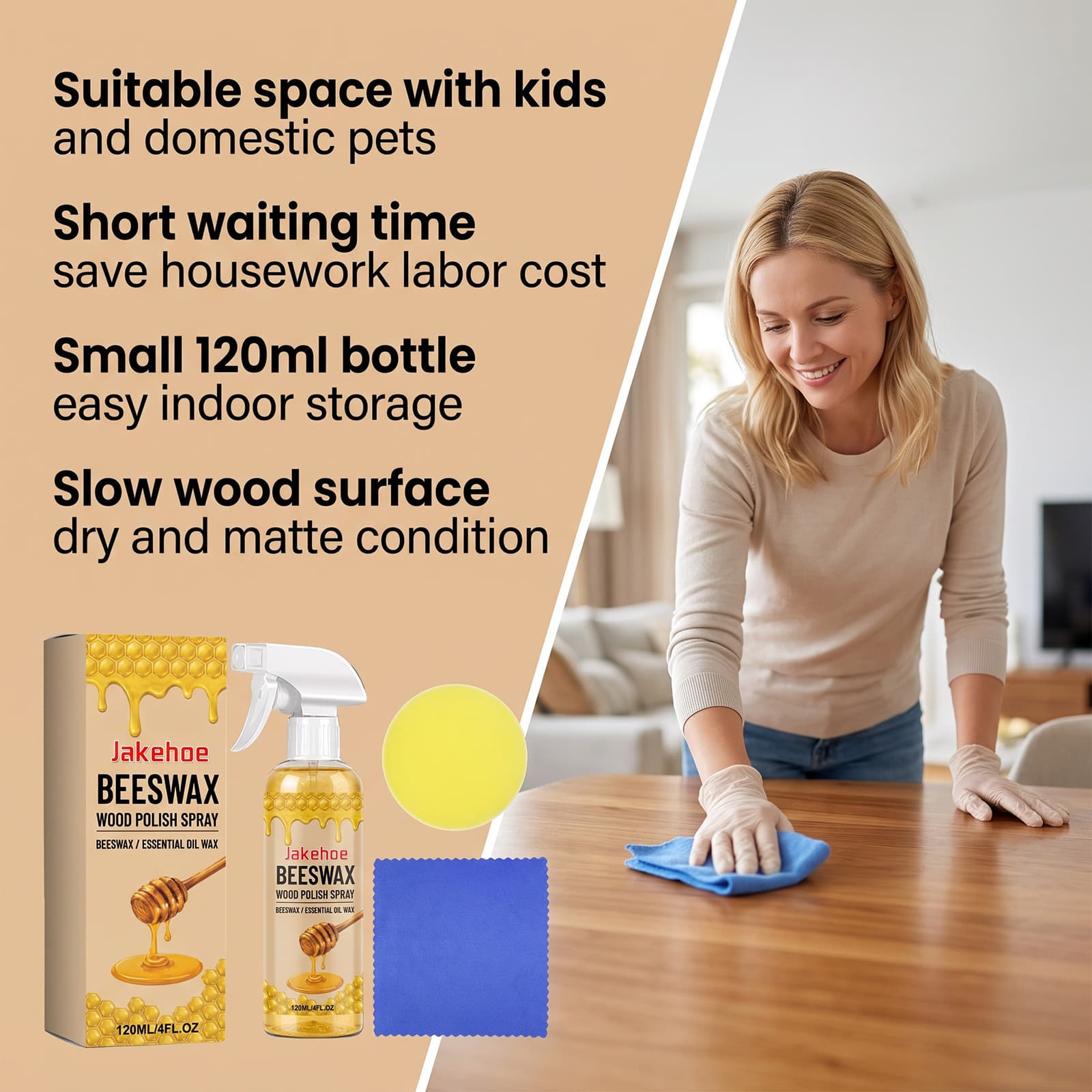 Beeswax Wood Polish Spray