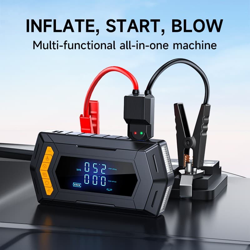 9000A Car Battery Starter Peak Power Bank With Air Compressor Air Blower UK