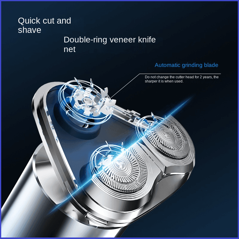 Men's Electric Shaver Triple Head Razor Travel Portable Washable
