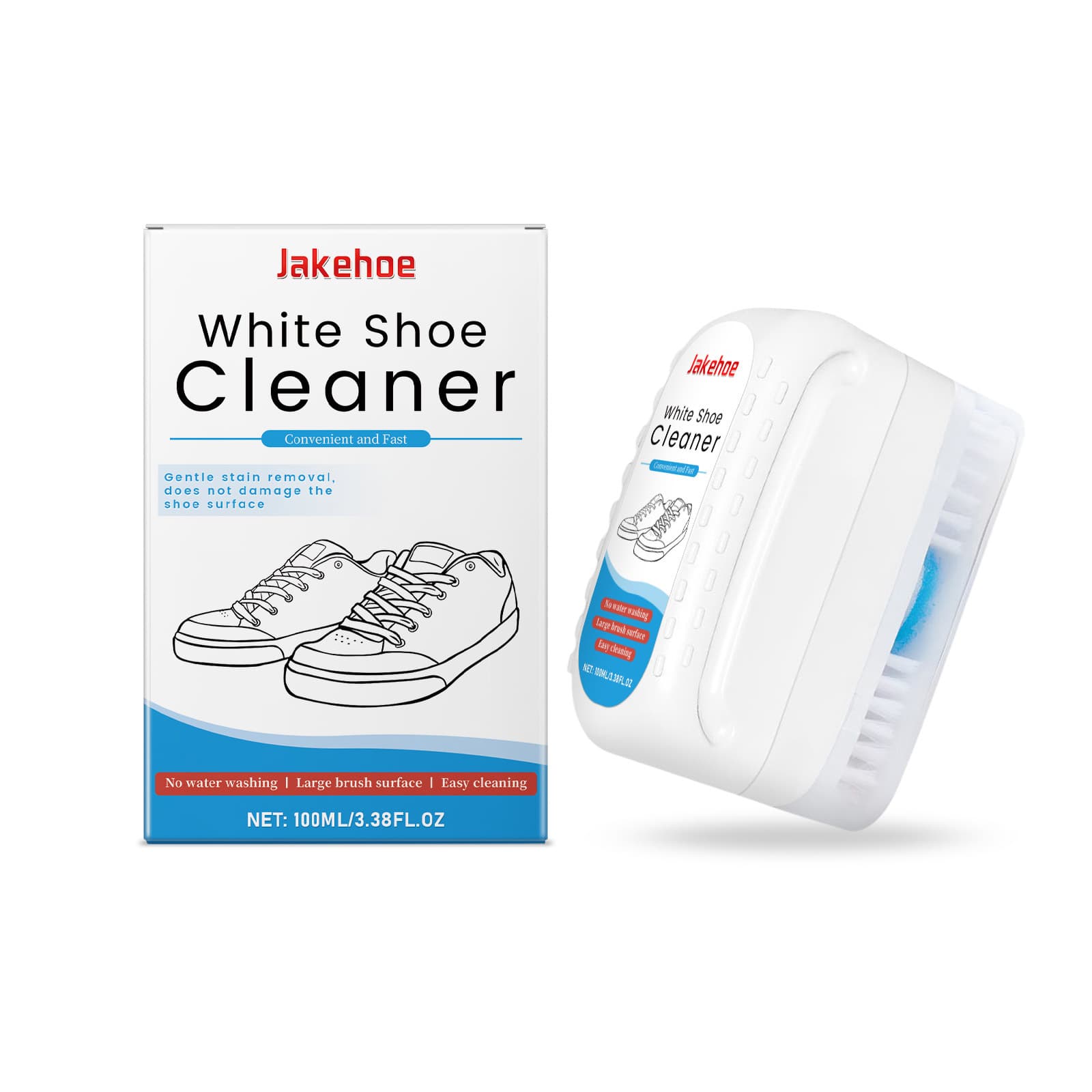 JAKEHOE White Sneaker Cleaning Brush - Shoe Cleaning And Stain Removal, Household Goods, Sports Shoe Brush, Everyday Portable Shoe Brush