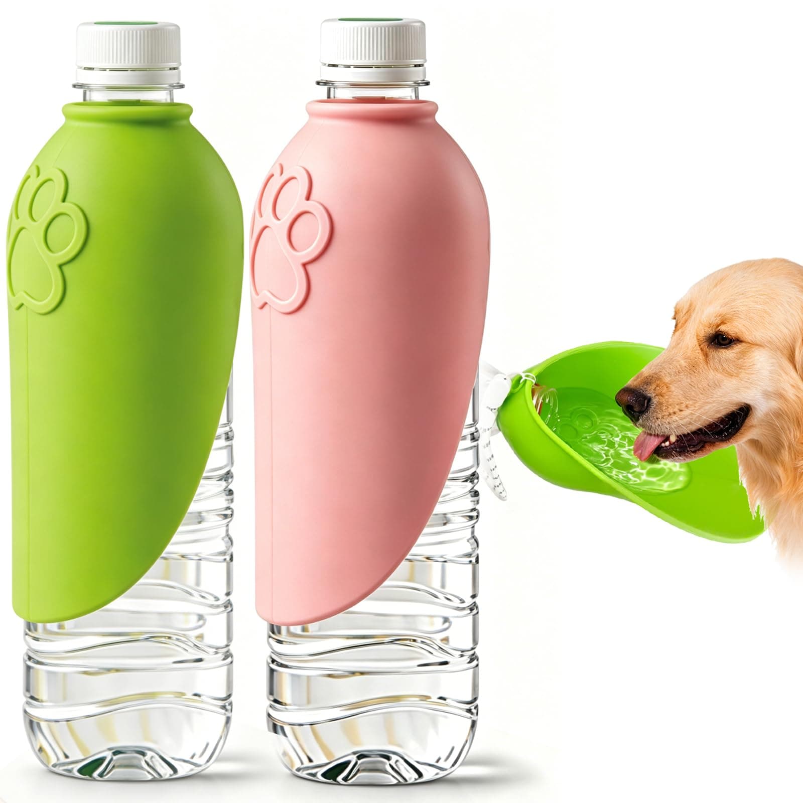 Portable Dog Water Bottle Attachment, Slip-On Pet Water Bowl For Walks Silicone Dog Drink Dispenser, Fits Standard Water Bottles,Ideal For Daily Walks & Travel, Quick Rinse & Easy Setup