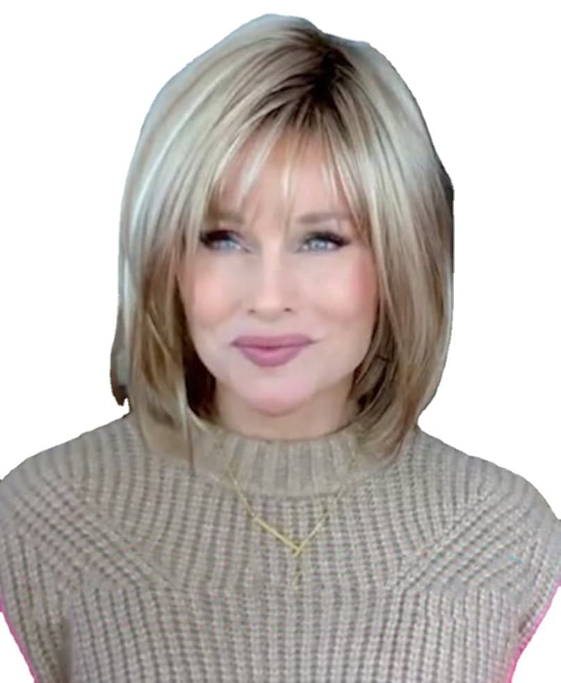 Women's Short Straight Hair Mixed Color Machine In Stock Chemical Fiber Wig