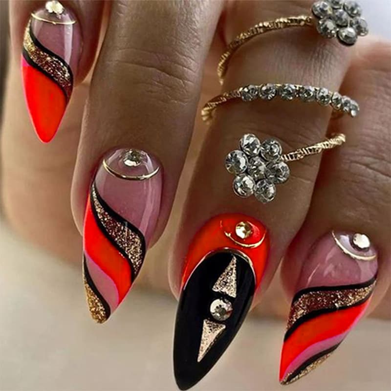 Wear Armor Medium Rhinestone Fake Nail Patch