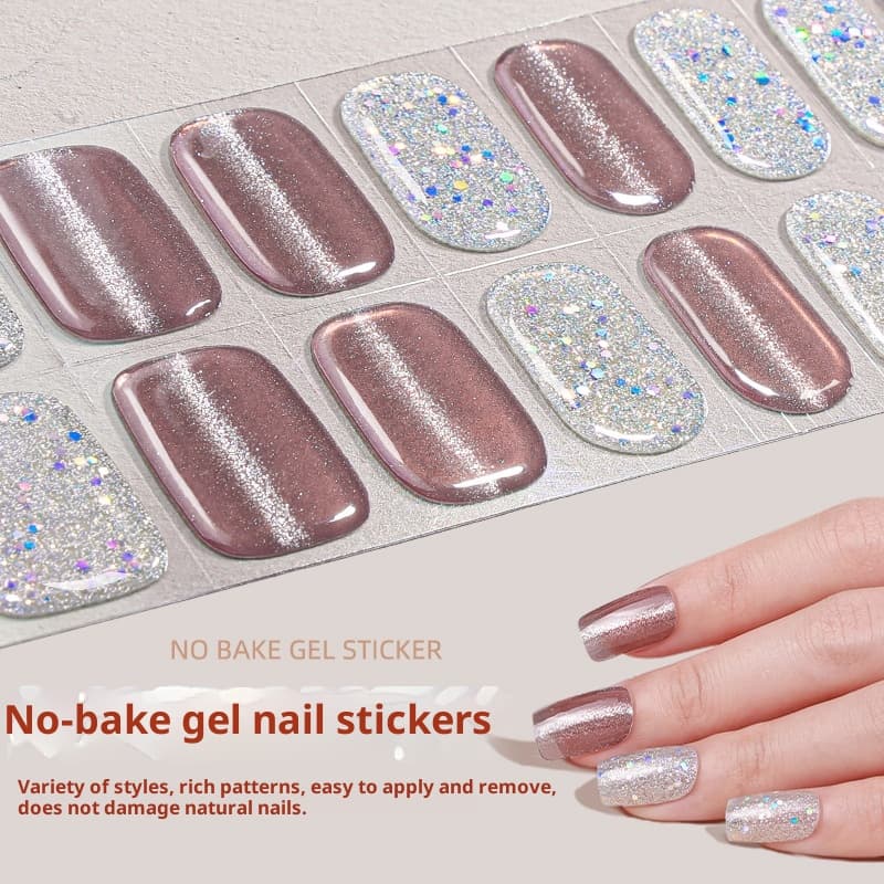 Baking-free Gel Nail Stickers DIY Spotlight Cat's Eye