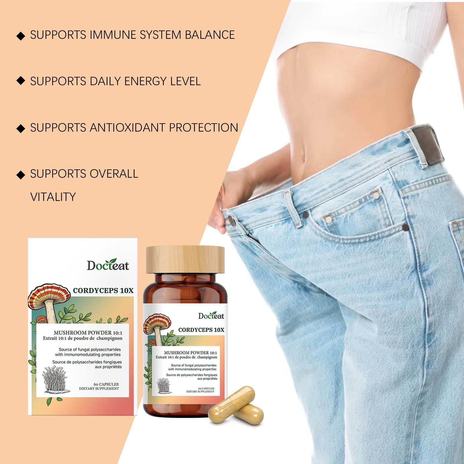 Cordyceps Mushroom Immune Support Capsules