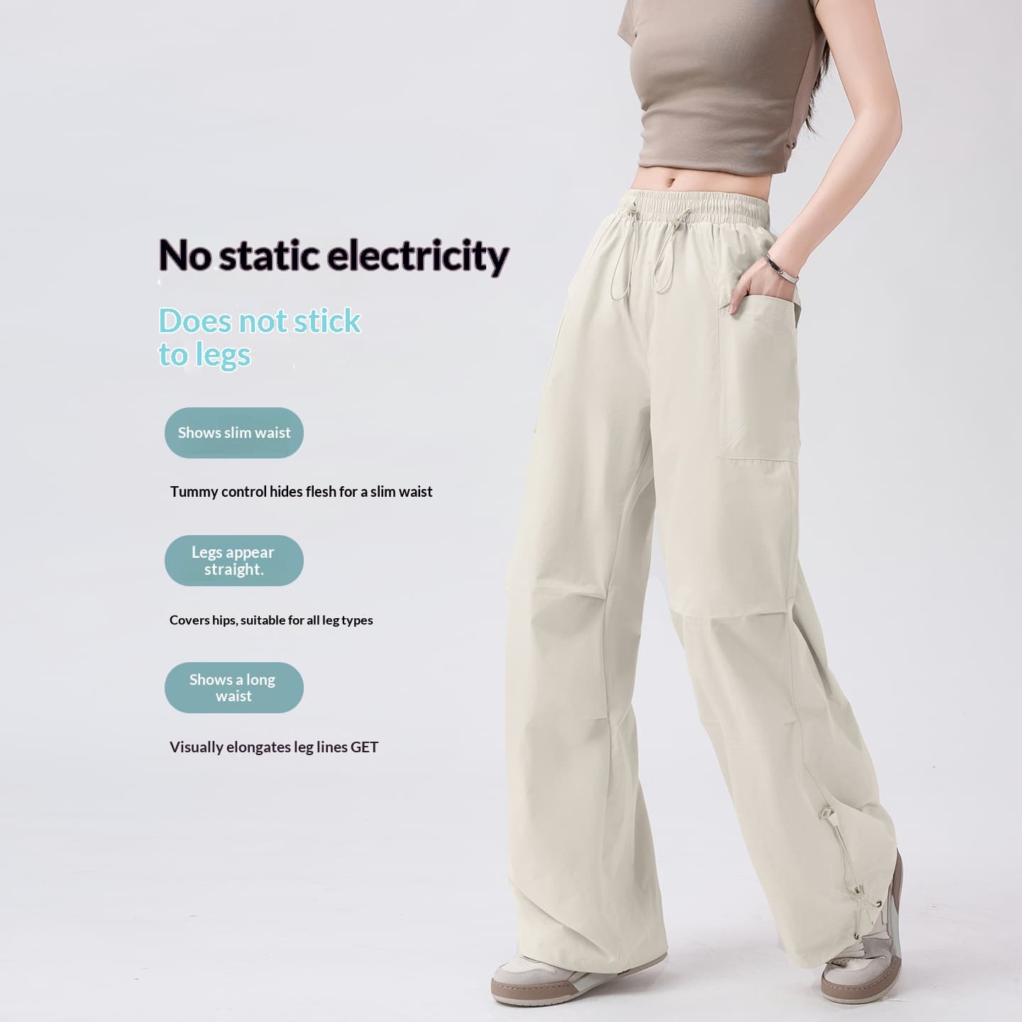 Waterproof Quick-drying Breathable And Drapey Wide-leg Workwear Pants For Women